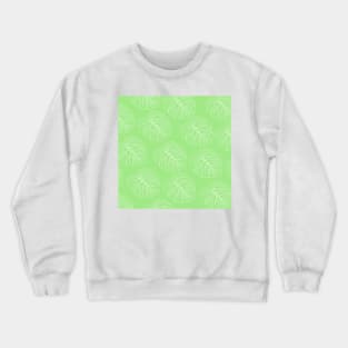 monstera tropical plant hawaii aloha print light green and white Crewneck Sweatshirt